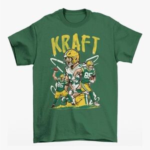 NEW Tucker Kraft Cartoon Style Green Bay Football T-Shirt